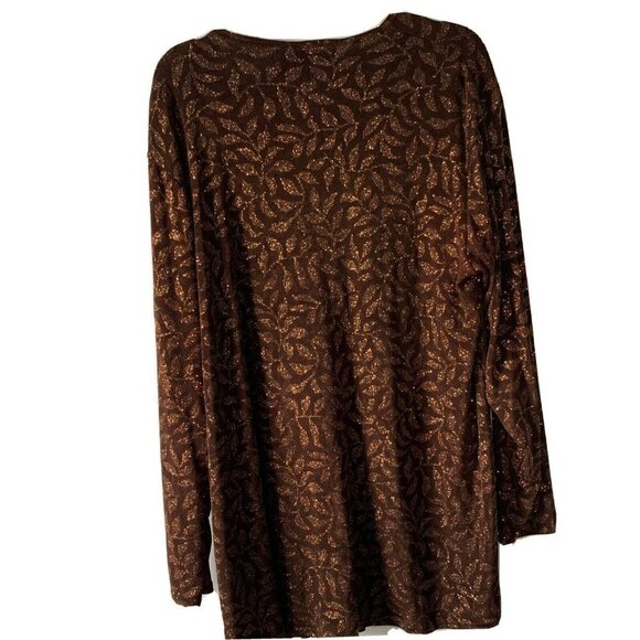 Lane Bryant 14 16 Top Glitter Cardigan for layering Brown Glitter - Picture 3 of 3